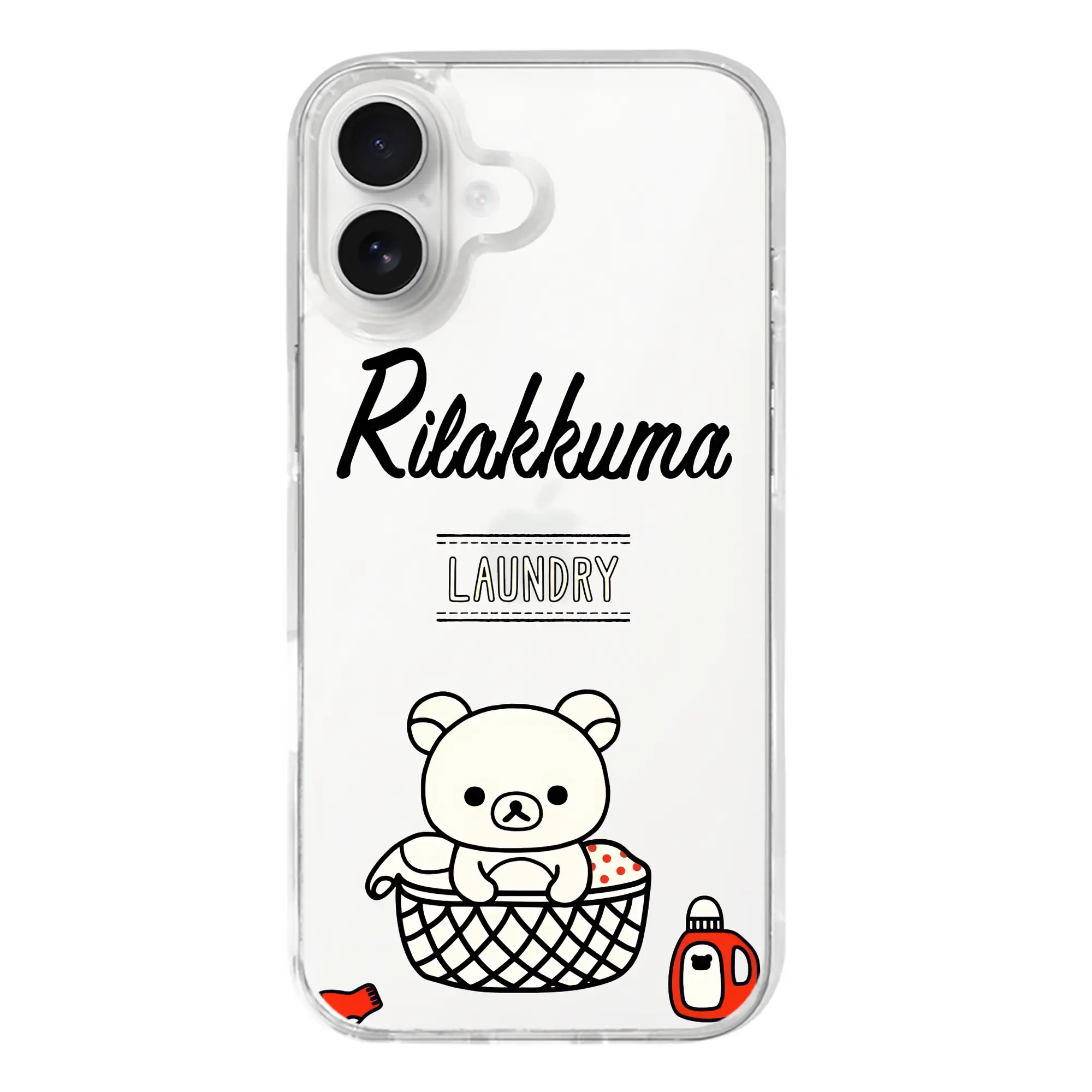 リラックマ (Rilakkuma) グッズ リラックマ (Rilakkuma) - iPhone 17シリーズ 透明スマホケース – 薄型・耐衝撃・精密フィット保護カバー